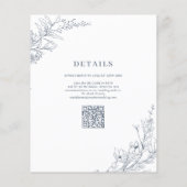 Elegant Azure Ivory Floral Wreath QR Code Wedding (Rückseite)