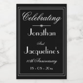 Elegant B & W Favors Chic Wedding Anniversary Mini Weinetikett (Einzelnes Label)