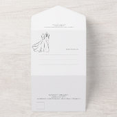 Elegant B&W Wedding Tuxedo & Dress Formal Wedding All In One Einladung (Außenbereich)