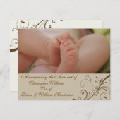 Elegant Baby Announcement Ankündigung (Vorne/Hinten)