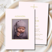 Elegant Baby Baptism Minimales Foto Christening Einladung