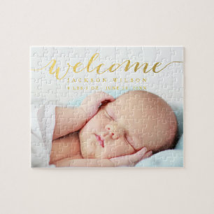 Elegant Baby Birth Announcement Puzzle