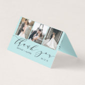 Elegant Baby Blue 3 Foto Collage Vielen Dank (Vorderseite)