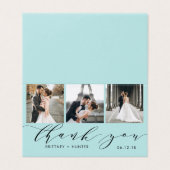 Elegant Baby Blue 3 Foto Collage Vielen Dank (Außenseite Aufgefaltet)