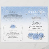 Elegant Baby Blue and Silver Quinceanera Programm (Vorderseite)