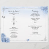 Elegant Baby Blue and Silver Quinceanera Programm (Rückseite)