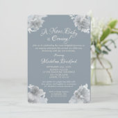 Elegant Baby Blue Anreise Einladung (Stehend Vorderseite)