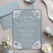 Elegant Baby Blue Anreise Einladung