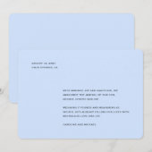 Elegant Baby Blue Boy Birth Ankündigung (Vorne/Hinten)