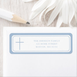 Elegant Baby Blue Cross Boy Baptism Address