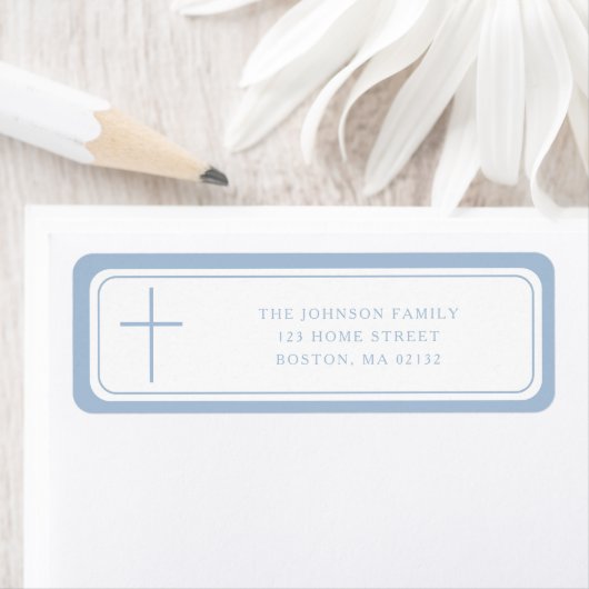 Elegant Baby Blue Cross Boy Baptism Address (Insitu)