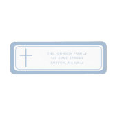 Elegant Baby Blue Cross Boy Baptism Address (Vorne)