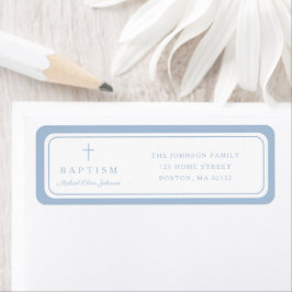 Elegant Baby Blue Cross Boy Baptism Address