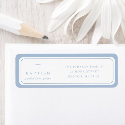 Elegant Baby Blue Cross Boy Baptism Address  (Insitu)