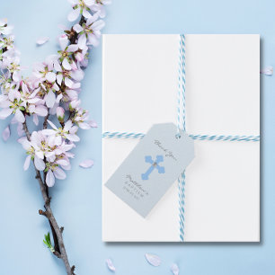 Elegant Baby Blue Cross Taufen/Christening Boy Geschenkanhänger
