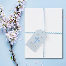 Elegant Baby Blue Cross Taufen/Christening Boy Geschenkanhänger