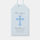 Elegant Baby Blue Cross Taufen/Christening Boy Geschenkanhänger (Vorderseite)