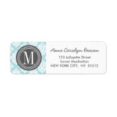 Elegant Baby Blue Damask Personalisiert (Vorne)