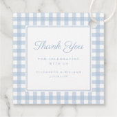Elegant Baby Blue Gingham Boy Baptism Thank You  Geschenkanhänger (Rückseite)