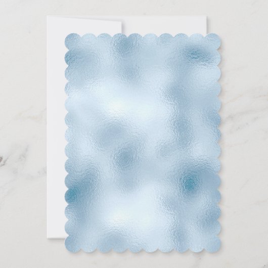Elegant Baby Blue Glitzer and Foil Wedding Einladung (Rückseite)