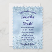 Elegant Baby Blue Glitzer and Foil Wedding Einladung (Vorderseite)
