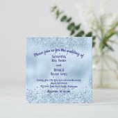 Elegant Baby Blue Glitzer and Foil Wedding Einladung (Stehend Vorderseite)