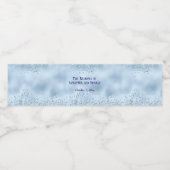 Elegant Baby Blue Glitzer and Foil Wedding Wasserflaschenetikett (Einzelnes Label)
