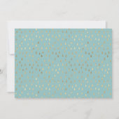 Elegant Baby Blue & Gold Raindrops Baby Shower Einladung (Rückseite)