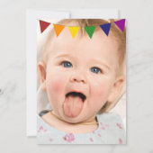 Elegant Baby Boy's First Birthday Foto Einladung (Rückseite)