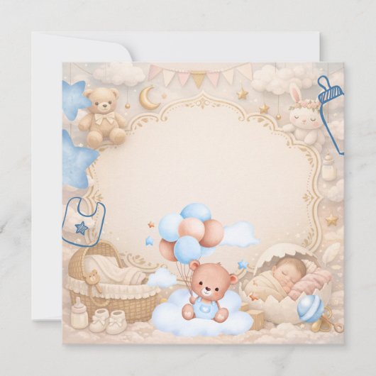 Elegant Baby Celebration Invitation Template Einladung (Vorderseite)