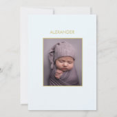 Elegant Baby Christening Minimalistisches Foto Tau Einladung (Rückseite)