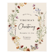 Elegant Baby Christening Welcome Poster