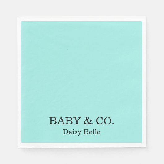 Elegant Baby & Co Black Teal Baby Shower Serviette (Vorderseite)