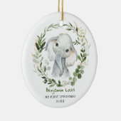 Elegant Baby First 1. Weihnachtsgrün Elefant Keramik Ornament (Rechts)