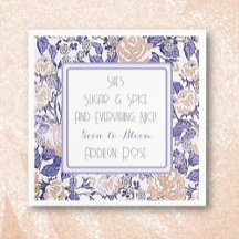 Elegant Baby Girl Baby Shower Custom Napkins