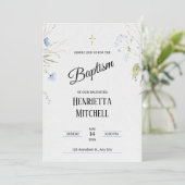Elegant Baby Girl Baptism Invitation Einladung (Stehend Vorderseite)