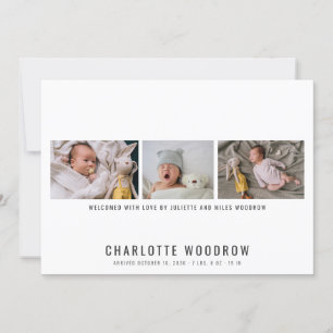 Elegant Baby Girl Foto Collage Geburtserklärung