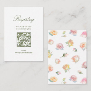 Elegant Baby in Bloom Baby Shower Registry Begleitkarte
