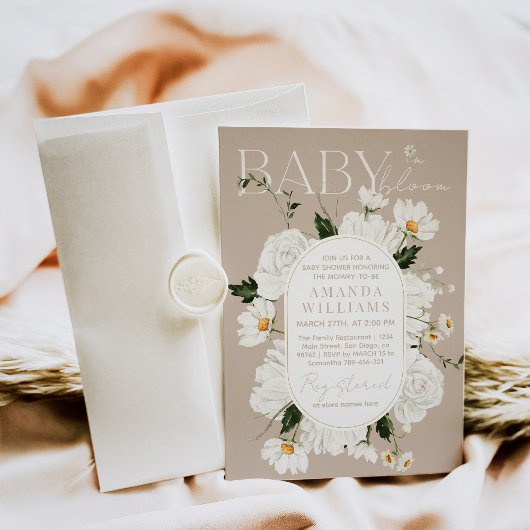 Elegant Baby in Bloom Daisy Baby Shower Einladung
