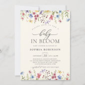 Elegant Baby in Bloom ScripWildflower Baby Shower Einladung (Vorderseite)