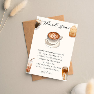 Elegant Baby ist das Brewing Coffee Baby Duwer Dankeskarte