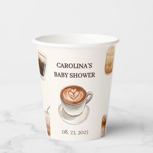 Elegant Baby ist das Brewing Coffee Baby Duwer Pappbecher (Vorderseite)