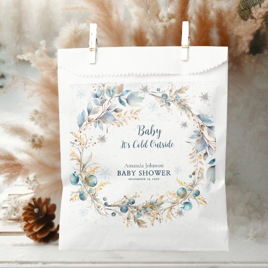 Elegant Baby Its Cold Outside Navy Gold Winter Geschenktütchen