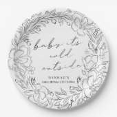 Elegant Baby It's Cold Outside Winter Shower Line Pappteller (Vorderseite)