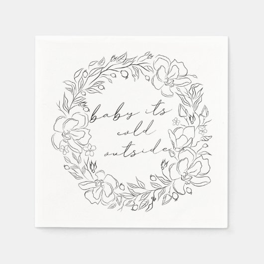 Elegant Baby It's Cold Outside Winter Shower Line Serviette (Vorderseite)