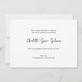 Elegant Baby Mädchenname Custom Foto Birth Dankeskarte (Rückseite)