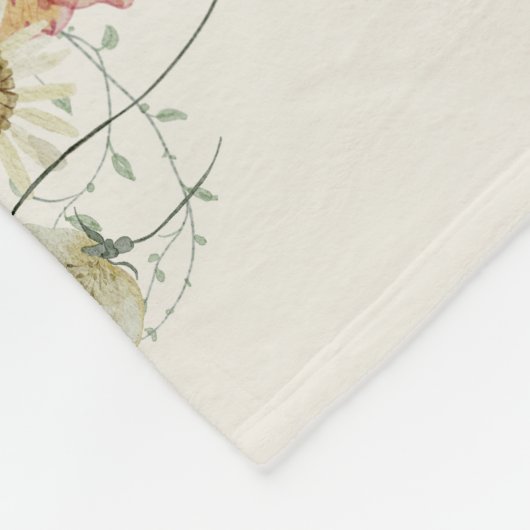 Elegant Baby Milestone Blumenstrauß Wasserfarbe Fleecedecke (Ecke)