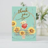Elegant Baby personalized Flat Thank You Card Dankeskarte (Stehend Vorderseite)