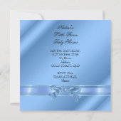 Elegant Baby Shower Boy Blue Little Prince Crown Einladung (Rückseite)