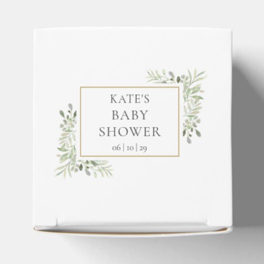 Elegant Baby Shower Greenery Botanical Gevor Box Geschenkschachtel (Oben)
